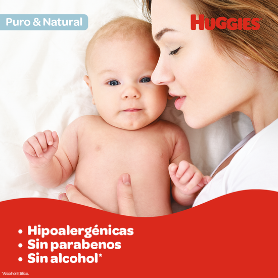 TOALLITAS HUMEDAS HUGGIES PURO Y NATURAL x80